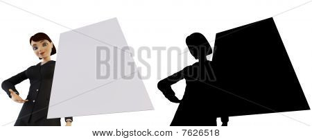 แผง businesswoman และสีขาว