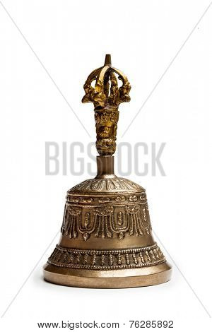 Tibetan buddhist ceremonial religious bell isolated on white
