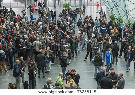 People At Eicma 2014 In Milan, Italy