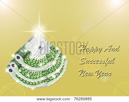 Christmas Tree With Euro Banknotes