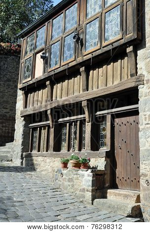 Half-timbered Building In The Rue Du Petit Port, In Dinan