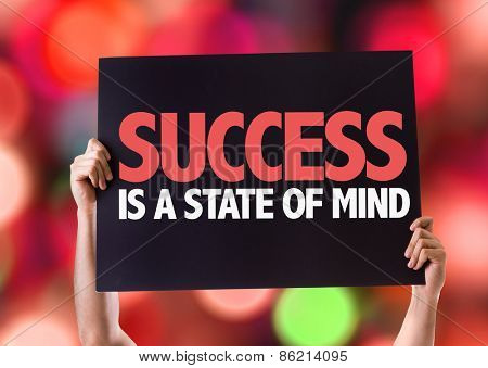 Success Is a State of Mind card with bokeh background