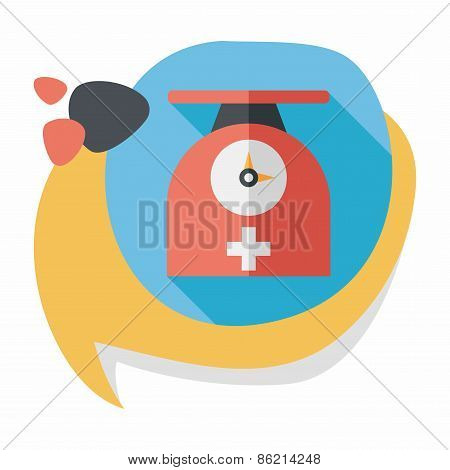 Weight Scales Flat Icon With Long Shadow,eps10