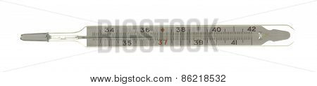 Medical Mercury Thermometer Isolated On White Background.