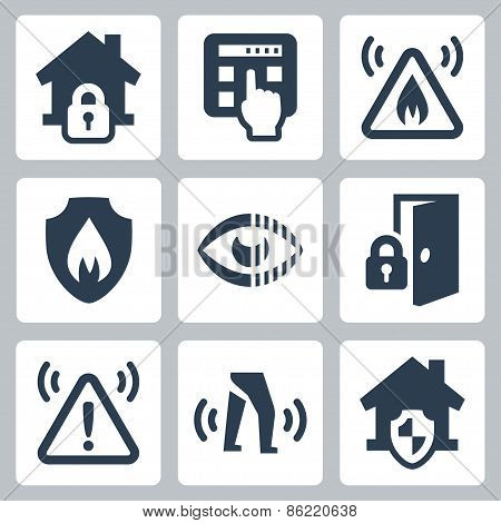 Home Security Vector Icons Set