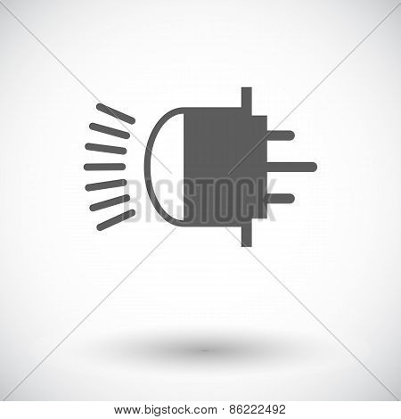 Xenon car lamp flat icon
