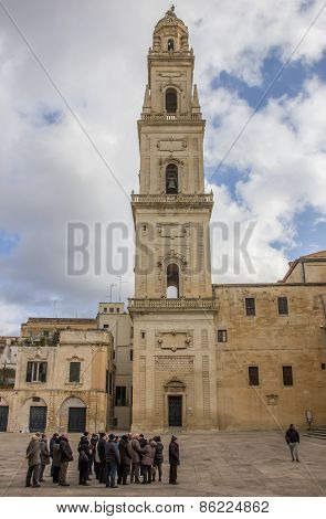 Tour Group At The Cathedral In Lecce