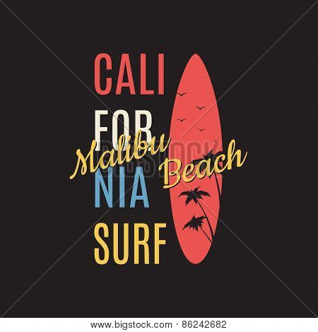 California Surf Illustration Typography