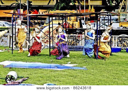 Statues Of Godnesses From The Parade For Kings Birthday