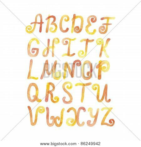 Watercolor alphabet