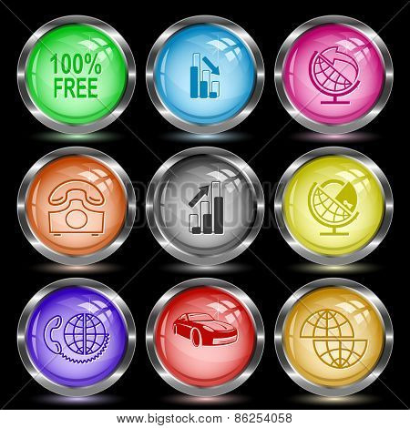 Business set. Internet button. Vector illustration.
