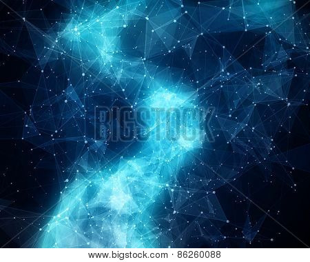 Abstract Blue Nebula In Cosmos