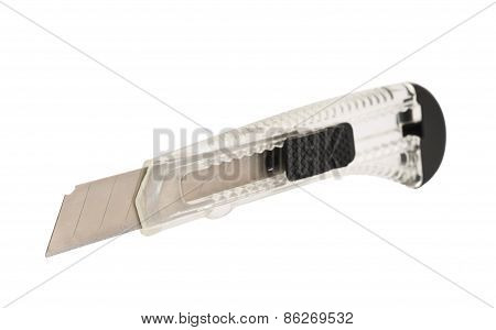 Segmented blade utility knife isolated