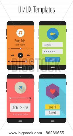 Flat Ui or UX mobile apps kit