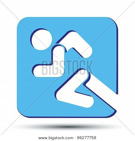 Flat icon with symbol Running people. Vector