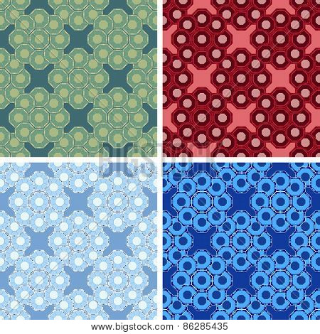 seamless octagon pattern set