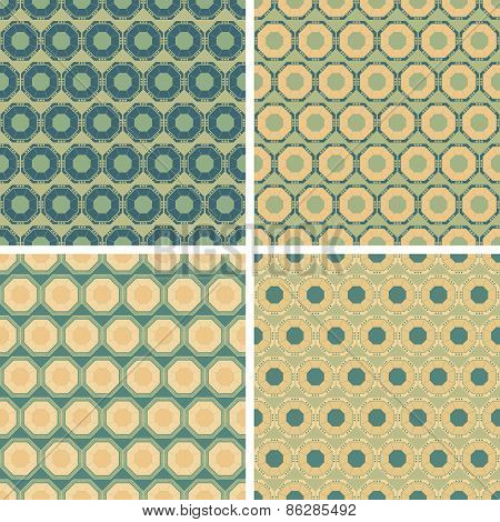 seamless octagon pattern set