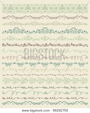 Hand Sketched Borders and Frames, Dividers, Swirls