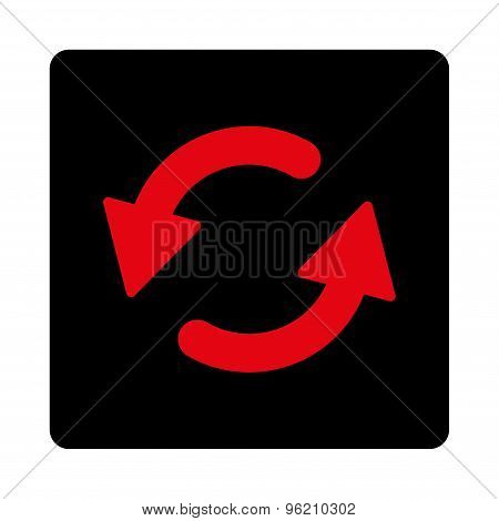 Refresh Ccw flat intensive red and black colors rounded button
