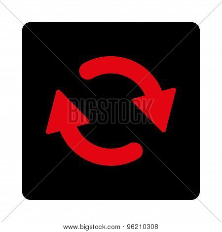 Refresh flat intensive red and black colors rounded button
