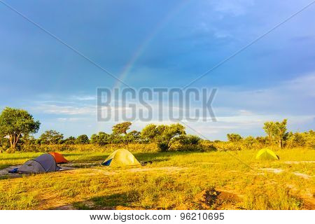 Camp Ground Near Kasane In Botswana