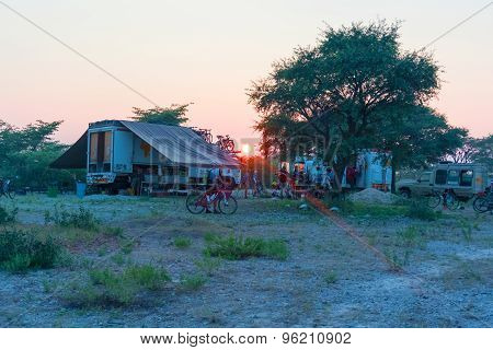 Camp Ground Near Maun In Botswana