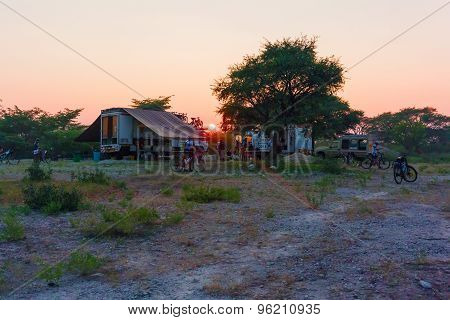 Camp Ground Near Maun In Botswana