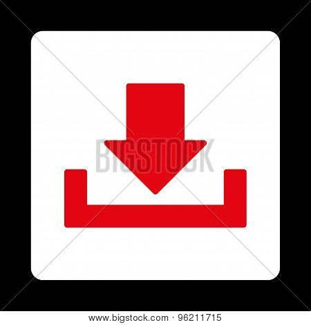 Download flat red and white colors rounded button