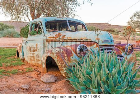 Rusty Vintage Car In Namibia