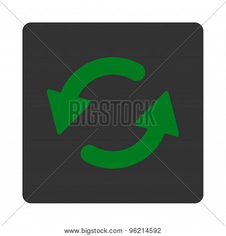 Refresh Ccw flat green and gray colors rounded button