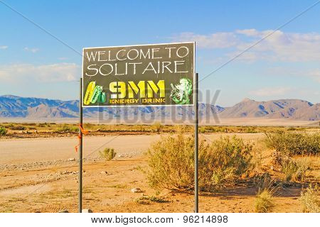 Solitaire Welcome Sign In Namibia