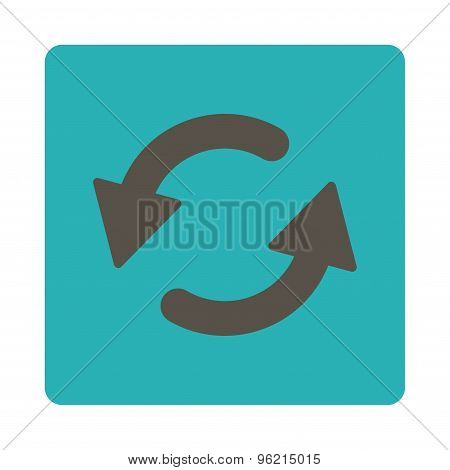 Refresh Ccw flat grey and cyan colors rounded button