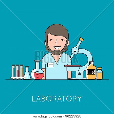 Medicine background with  nurse, medical and lab equipments
