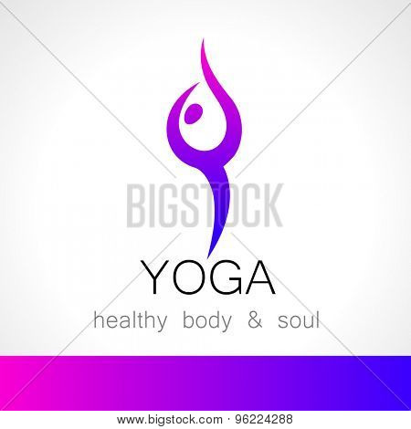 Yoga logo - design template. Health Care, Beauty, Spa, Relax, Meditation, Nirvana concept icon.