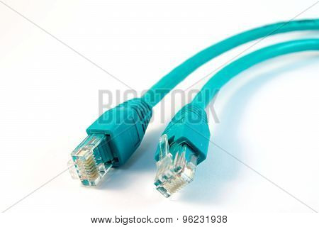 Close-up Network Cable on White Background