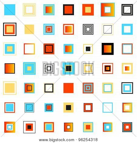 Colored Squares. Set Of Design Elements