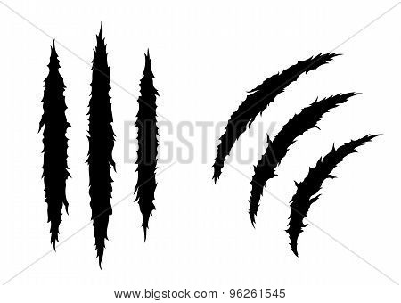 Monster Claw, Hand Scratch, Rip Through White Background
