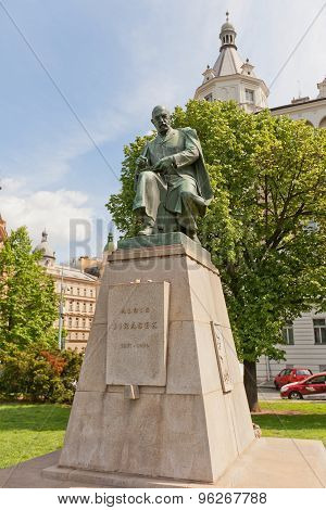 Monument To Czech Writer Alois Jirasek In Prague