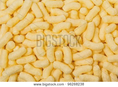 Yellow Corn Sticks Close-up. Backgrounds And Textures