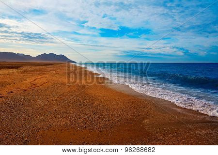 Almeria Cabo de Gata San Miguel beach shore in Spain
