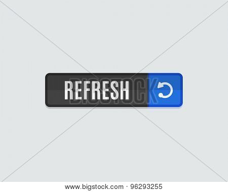 Refresh web button. Modern flat design, paper graphic, website icon and design element
