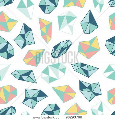 Geometric Pattern With Crystals In Polygon Style.