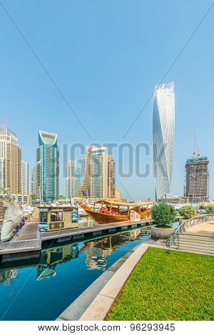 Dubai - AUGUST 9, 2014: Dubai Marina district on August 9 in UAE. Dubai is fastly developing city in Middle East
