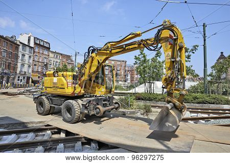 Bulldozer On Construction Site