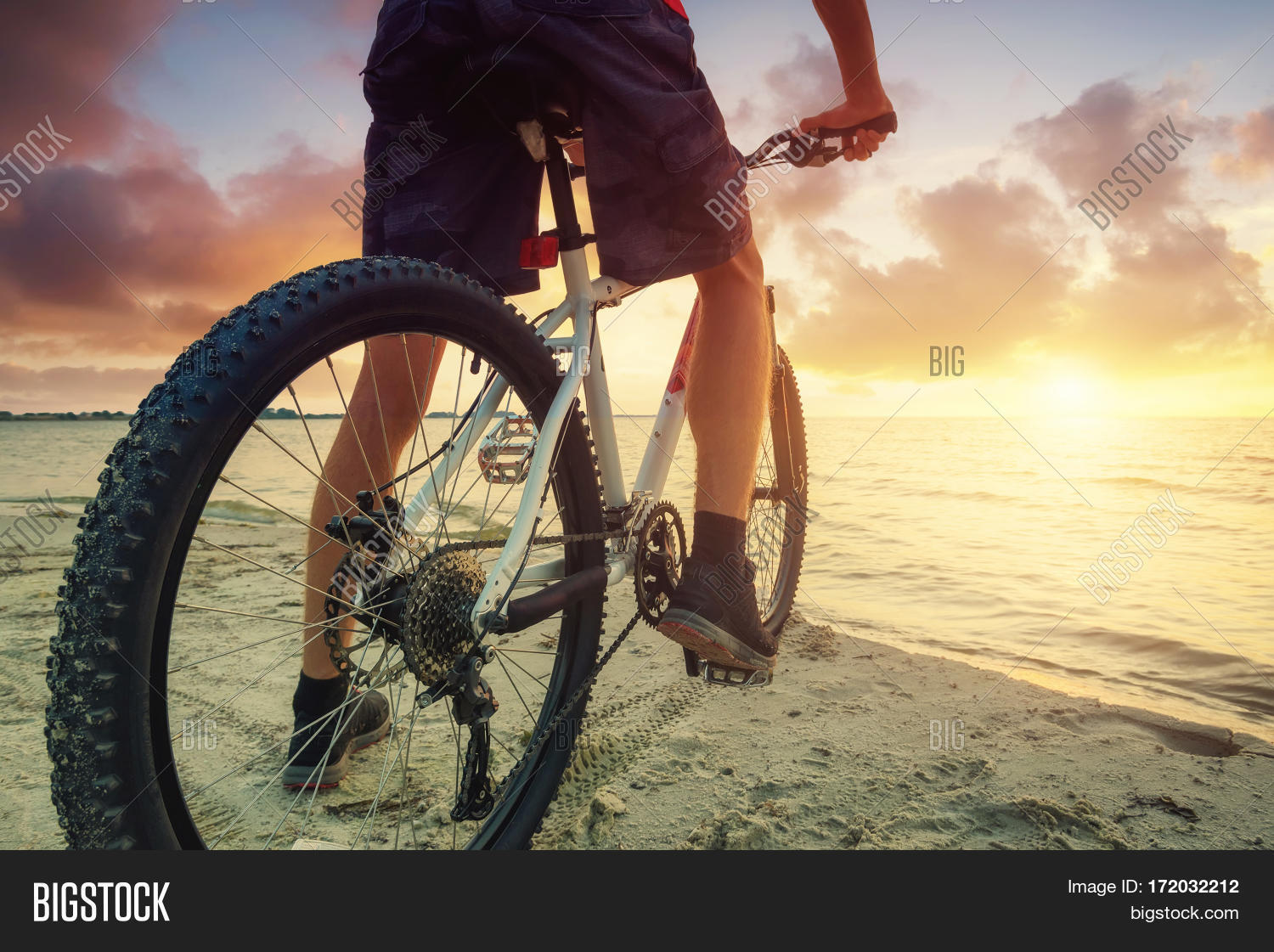 riding bikes on the beach