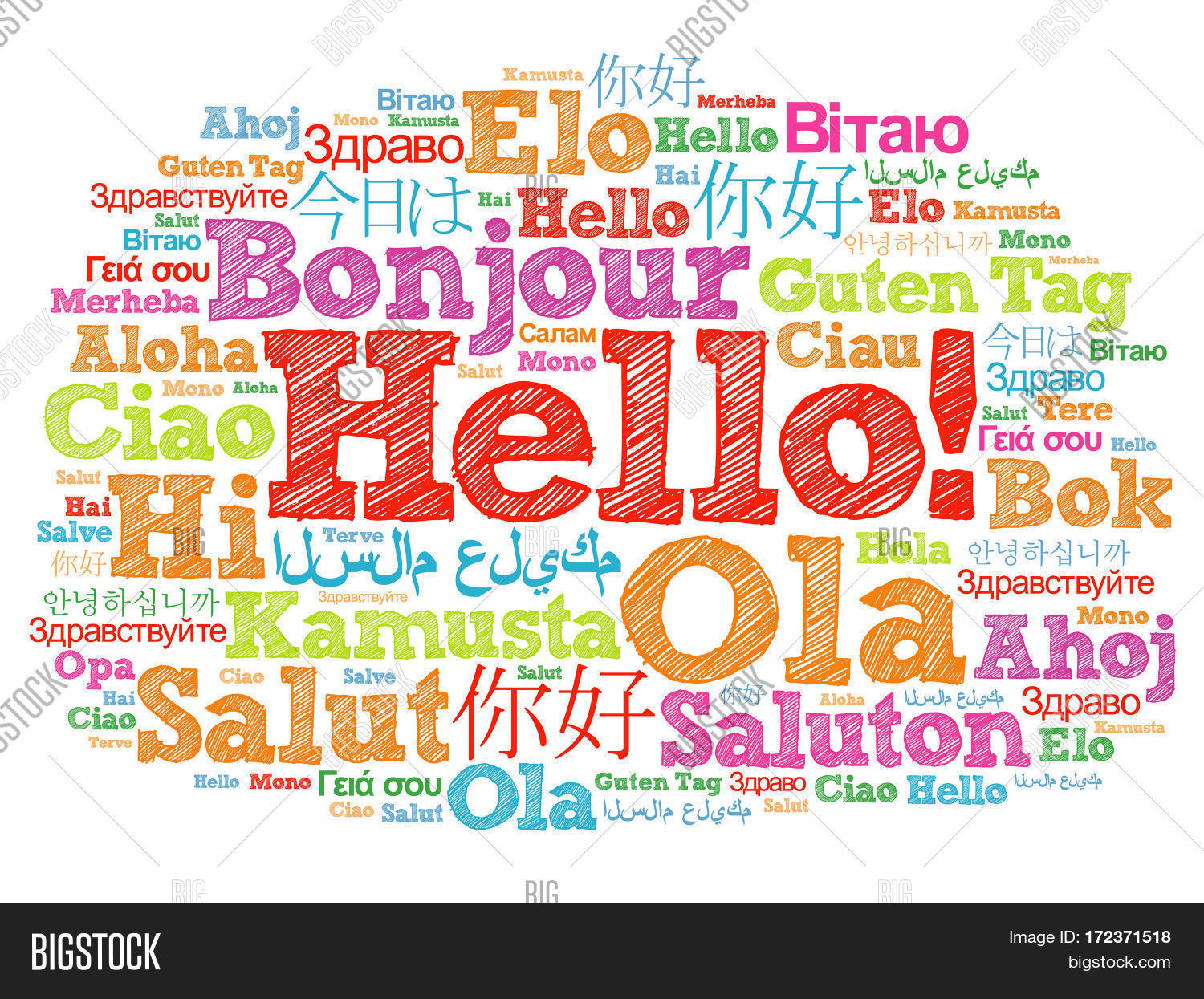 Hello Word Cloud Image & Photo (Free Trial) | Bigstock