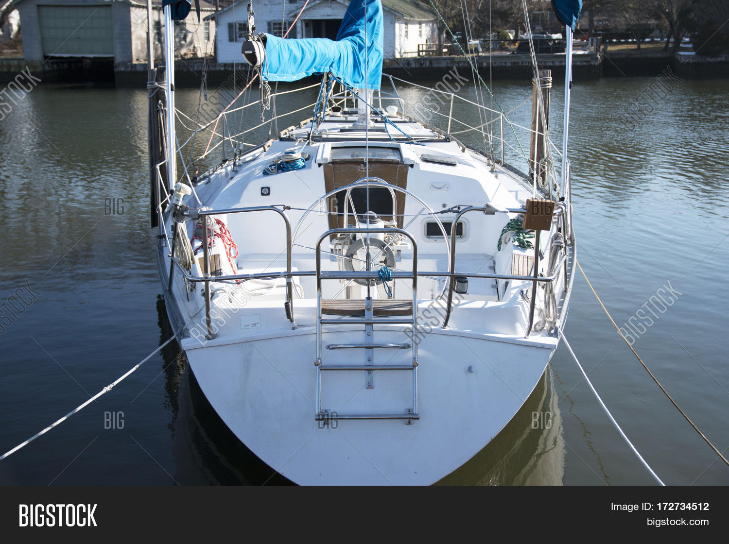 Sailboat Docked By Image & Photo (Free Trial) Bigstock