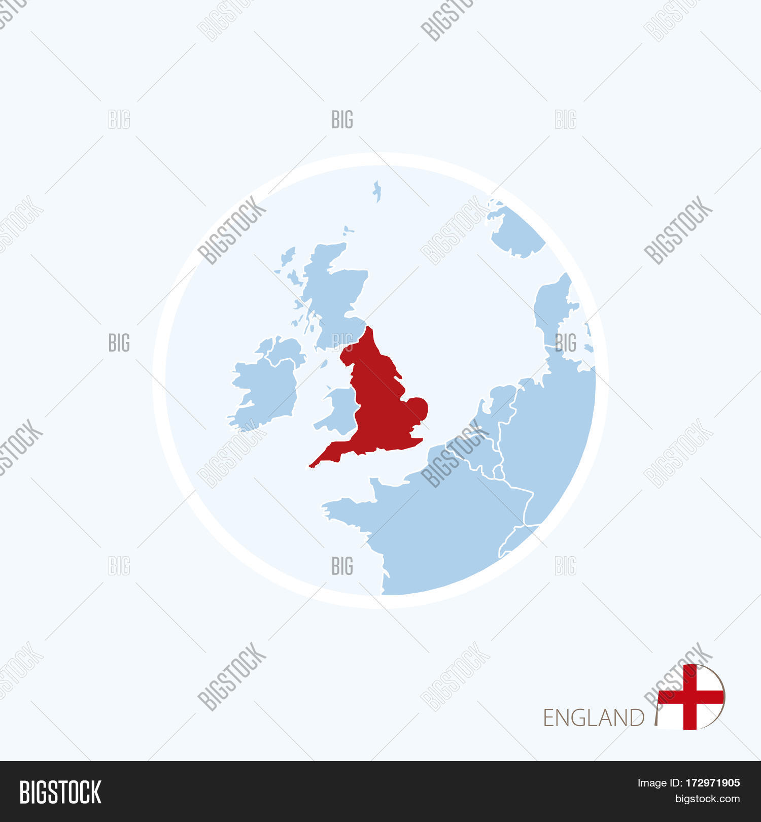 map icon of england blue map of europe with highlighted england in red color