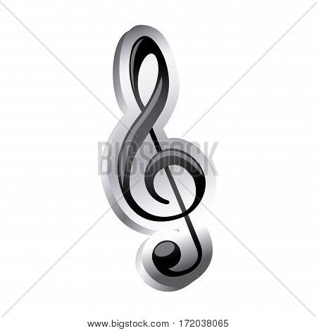 sign music treble clef icon relief vector illustration