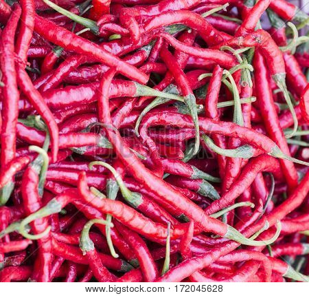Red hot chili peppers closeup view and texture